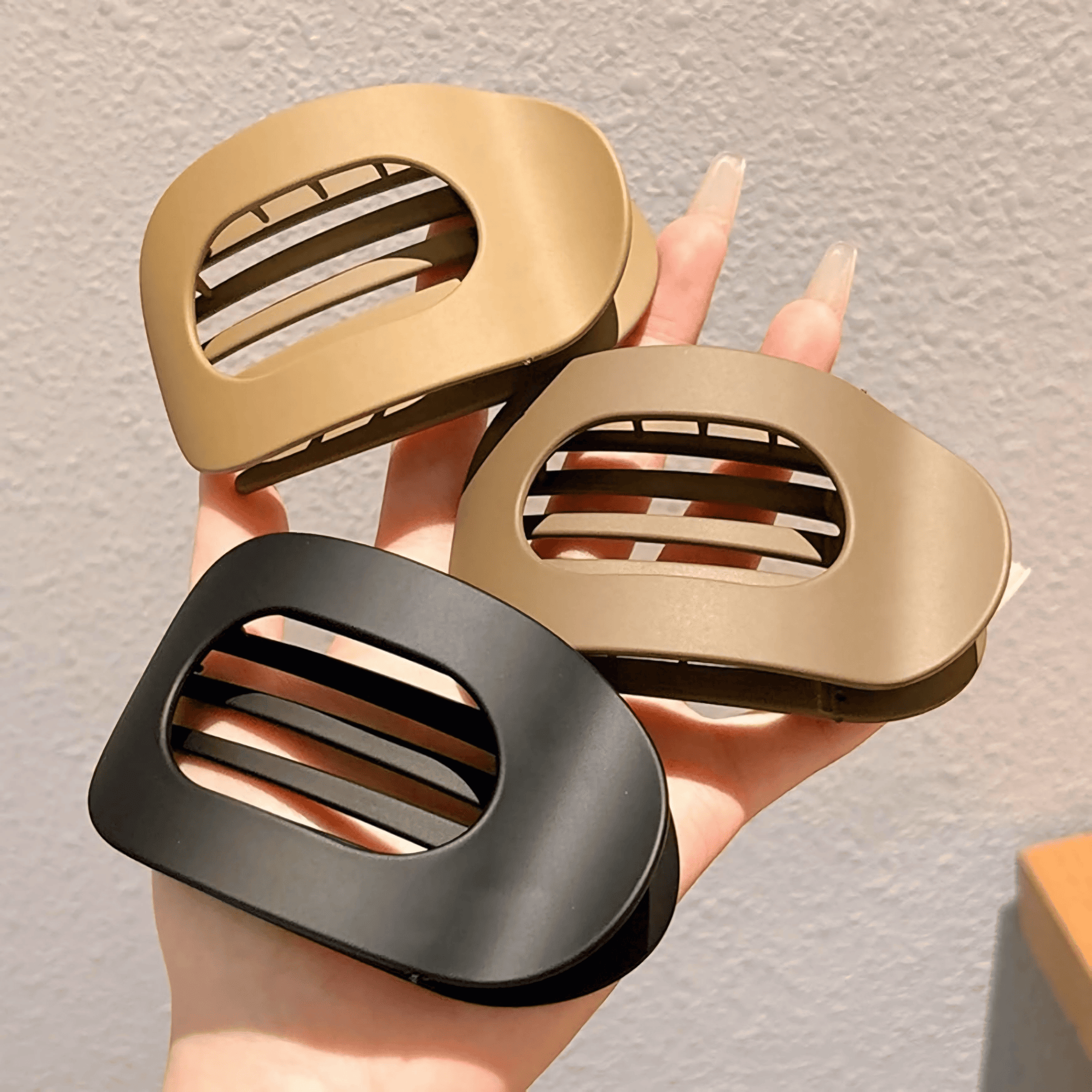 4pc Fashion Oval Flat Hair Clips 