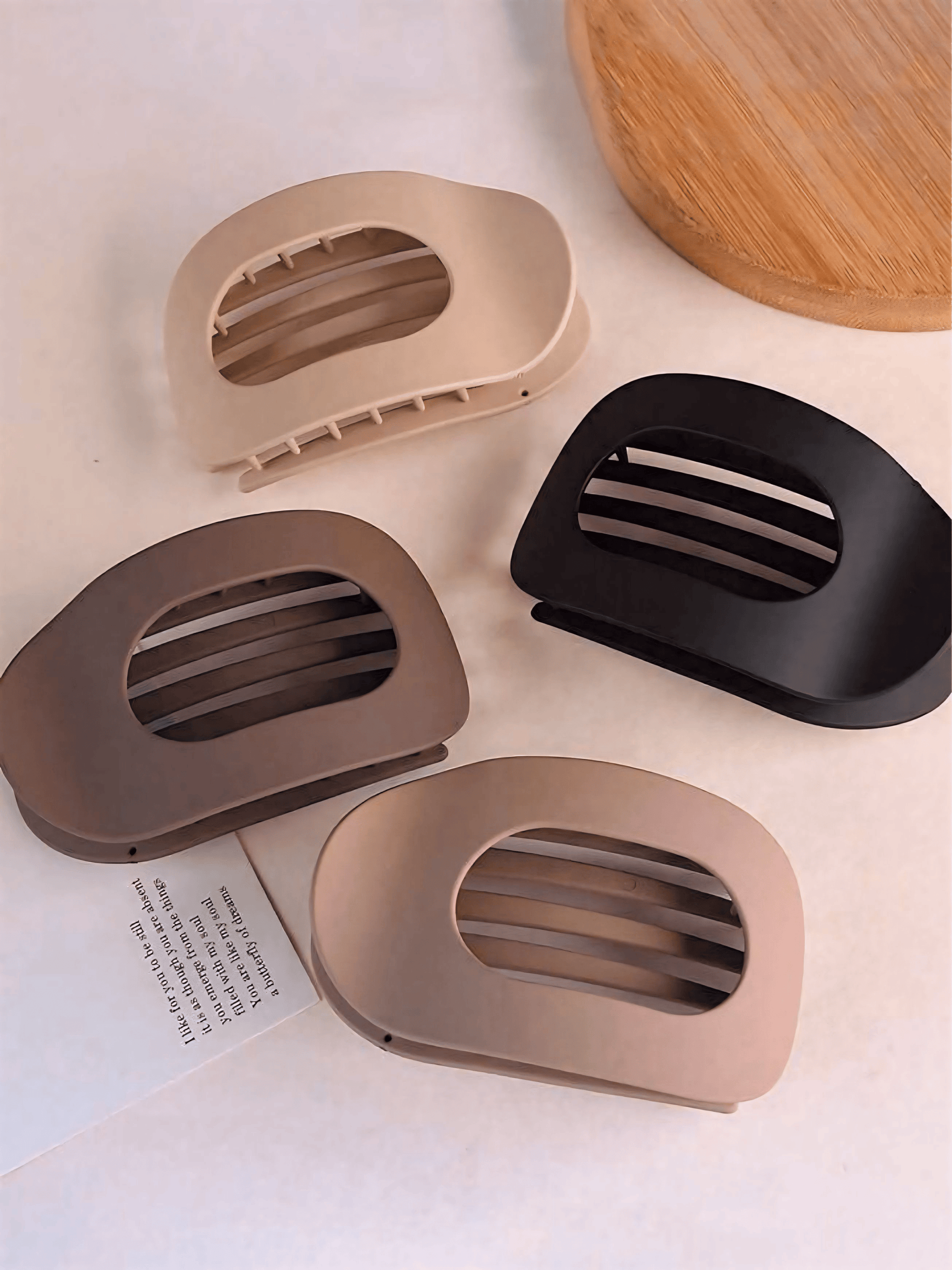 4pc Fashion Oval Flat Hair Clips 
