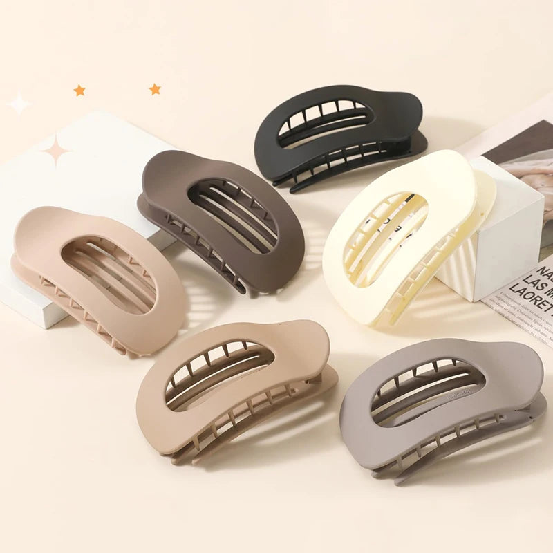 4pc Fashion Oval Flat Hair Clips 