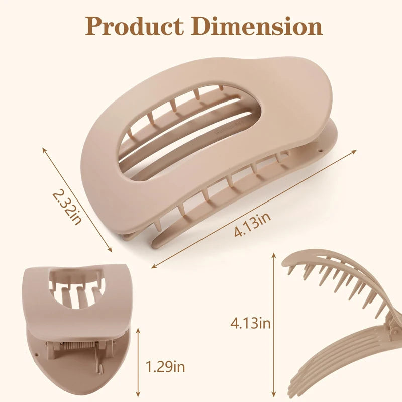 4pc Fashion Oval Flat Hair Clips 